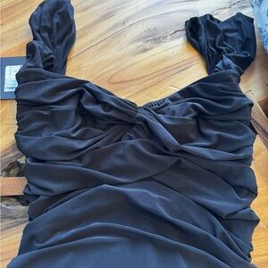 Elegant Black Norma Kamalia Walter Ruched Dress
